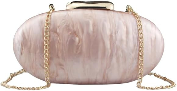 Acrylic Clutch Purse for Women Egg Shape Acrylic Handbags Cute Wedding Party Shoulder Crossbody B... | Amazon (US)