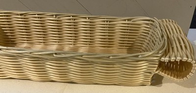 VINTAGE Scroll Handled 16” Rectangle WICKER BASKET Bread Basket Very Clean Nice  | eBay | eBay US