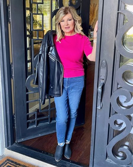Sharing fab fall transitional fashion I found on Walmart, yes Walmart!
This pink sweater is still the color of the moment! The Moto Jacket looks great with jeans and dresses and brings the 😎
@walmartfashion is serving up the fall looks. See all of their affordable style online today!
#WalmartPartner #WalmartFashion 

#LTKFind #LTKover40 #LTKcurves