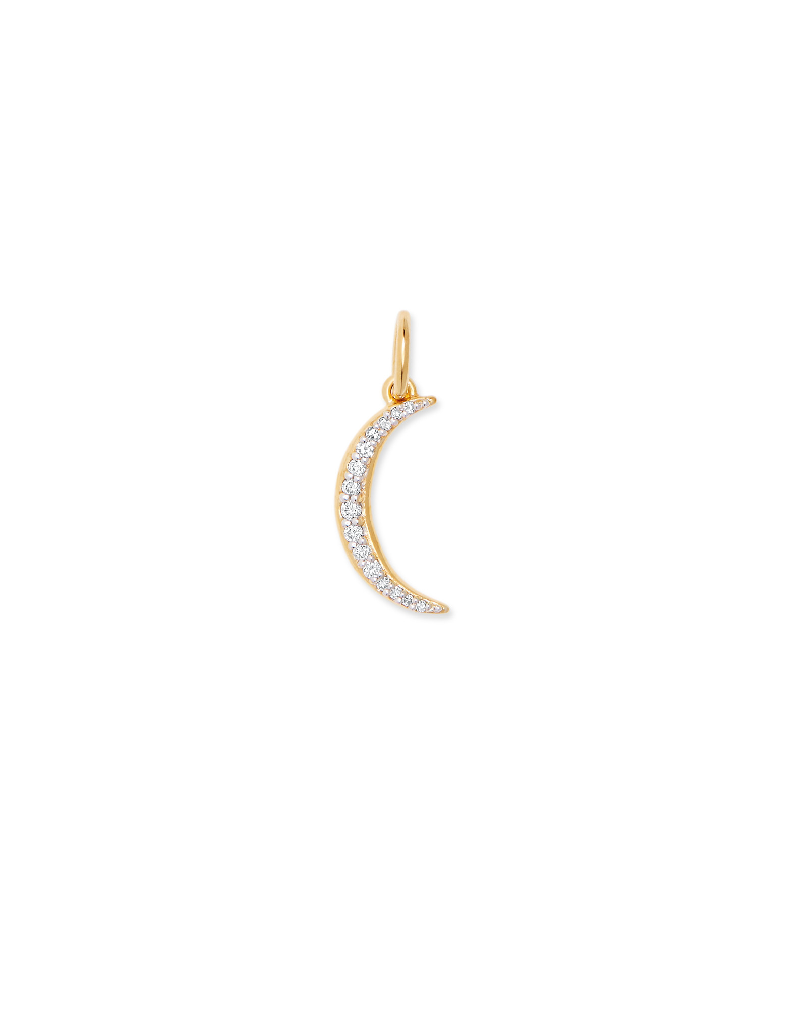 Crescent Moon 18k Gold Vermeil Charm in White Diamond | Kendra Scott
