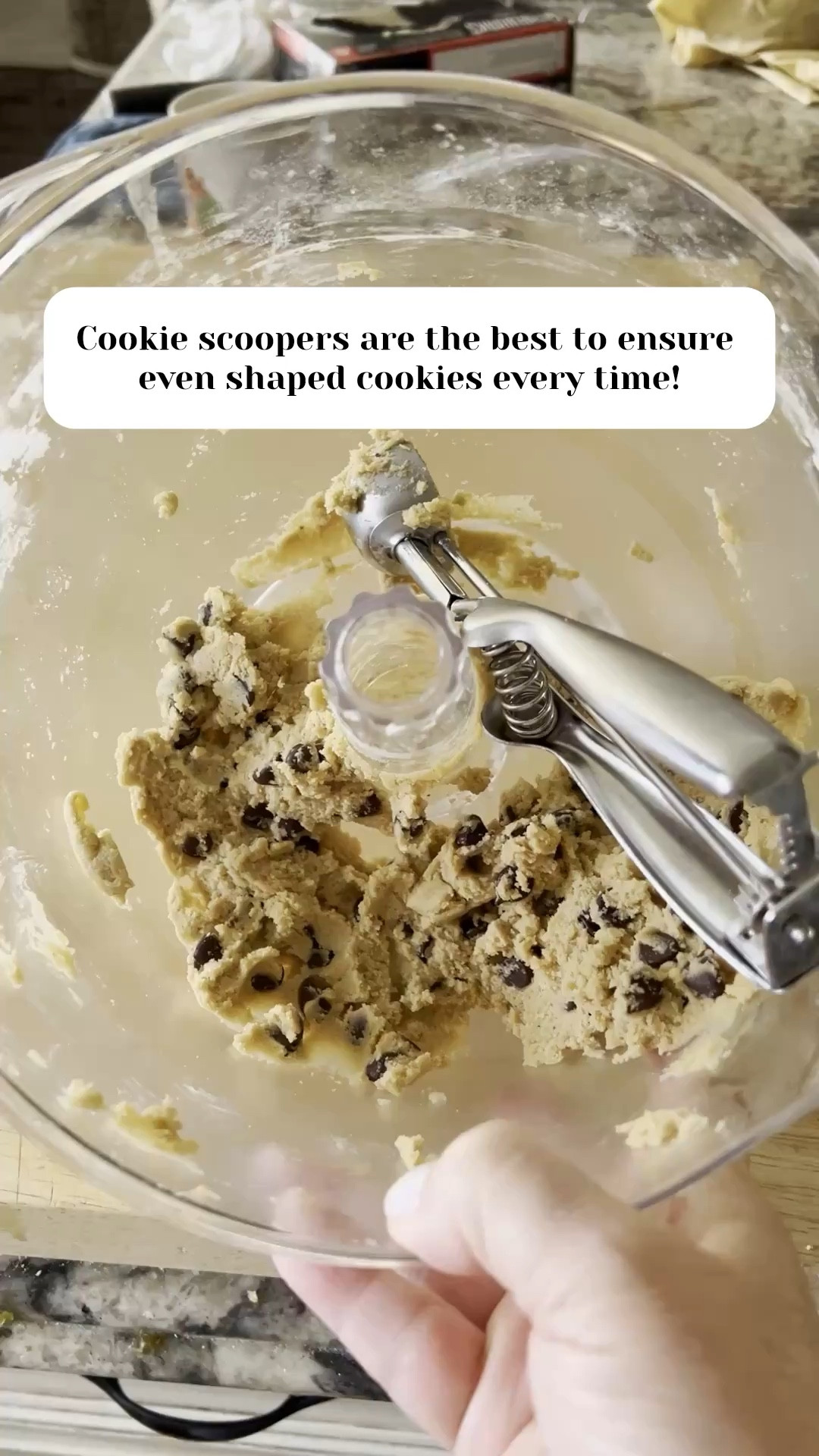 The one baking essential I reach for every single time I make cookies is my 2.8 tablespoon cookie scoop. 

It gives you perfectly portioned cookie dough balls every time, so every cookie bakes up the same size, the same shape, and the same golden edges. 

This medium cookie scoop is the sweet spot size for classic chocolate chip cookies, sugar cookies, peanut butter cookies, snickerdoodles, and even sourdough discard cookies. I also use mine for meatballs, energy bites, muffin batter, and cupcake liners, which makes it one of the most used tools in my kitchen.

If you are building out your baking must haves or stocking a new kitchen, a stainless steel cookie scoop is worth every penny. 

Shop my favorite cookie dough scoop, cookie sheets, silicone baking mats, cooling racks, and other baking essentials below.

🍪 2.8 tablespoon cookie scoop 
🍪 Baking sheet 
🍪 Cooling rack
🍪 Glass mixing bowls
#LTKfindsunder50 #LTKGiftGuide #cookiescoop #bakingessentials #bakingtools #kitchenmusthaves #cookierecipes #homebaker #scratchbaking #cookiebaking #kitchenfinds #bakingfromscratch

#LTKHome #LTKSeasonal #LTKdayinmylife #LTKfoodie #LTKmomlife