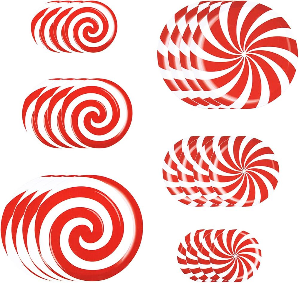 24 PCS Peppermint Floor Decals Stickers-3 Sizes Self-Adhesive Design Christmas Candy Stickers,Flo... | Amazon (US)