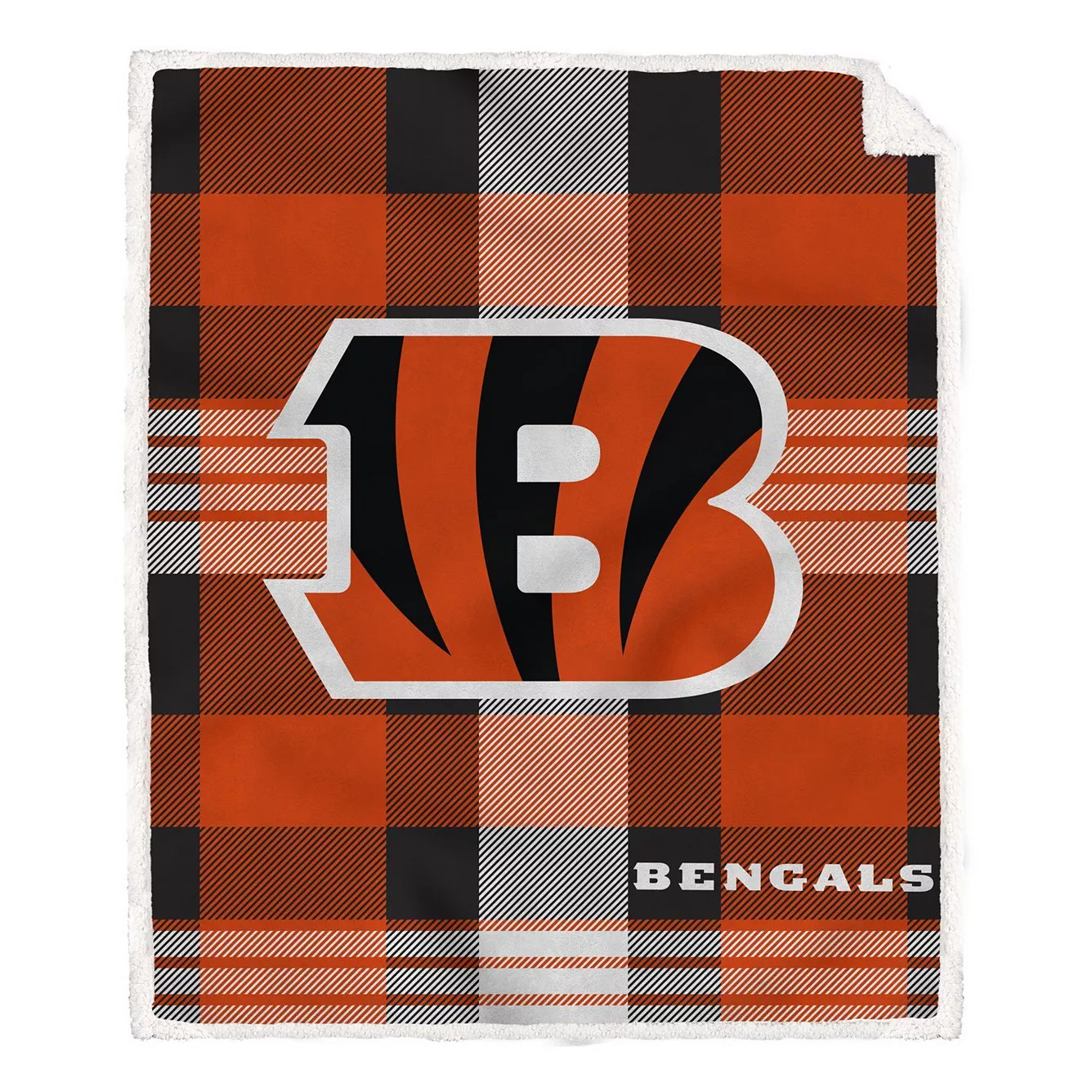 Pegasus Cincinnati Bengals 60\u201d x 70\u201d Plaid Steel Ultra Cozy Sherpa Blanket | Kohl's
