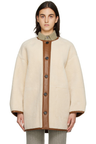 Beige Reversible Coat | SSENSE