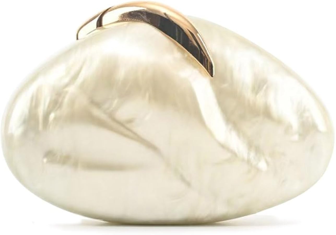 Acrylic Silver Evening Clutch Purse for Women, Wedding Guest Clutch Metal Chain Shoulder Crossbod... | Amazon (US)