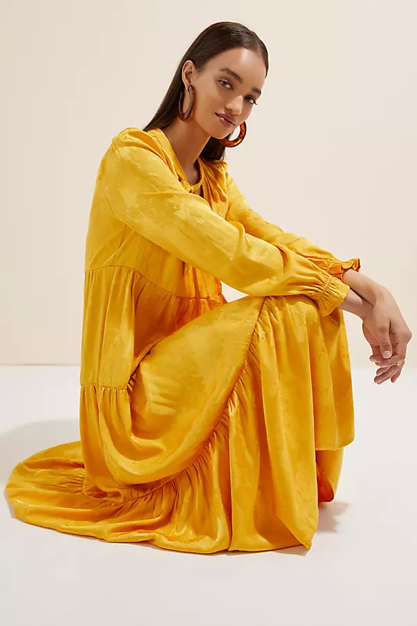 Maeve Tiered Maxi Dress By Maeve in Yellow Size 3 X | Anthropologie (US)