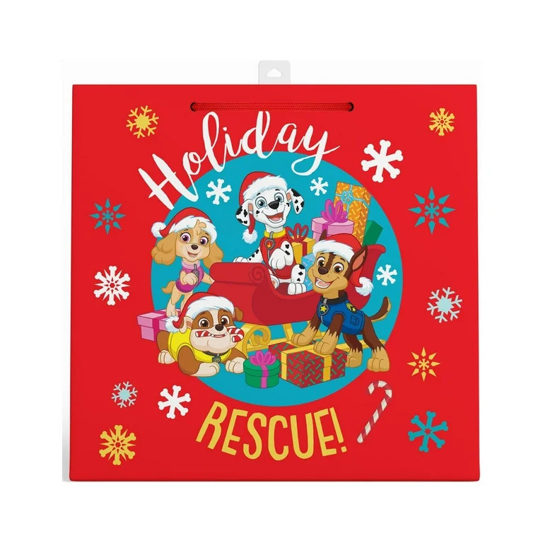 PAW Patrol Large Gift Bag with Themed Designs for Holidays, Birthdays and Celebrations, 13 x 7 x ... | Walmart (US)