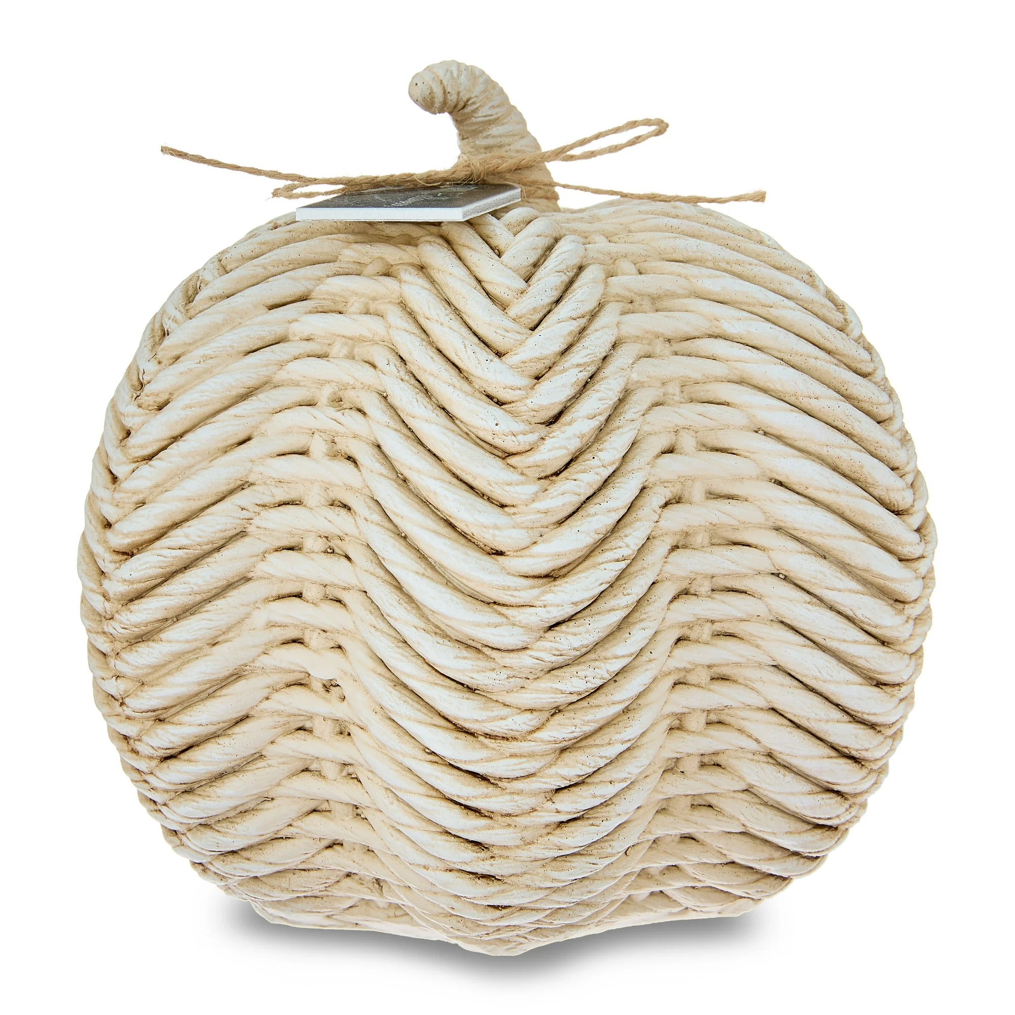 Woven-Texture Resin Pumpkin Tabletop Decor, White, 7.25", Halloween by Way To Celebrate - Walmart... | Walmart (US)