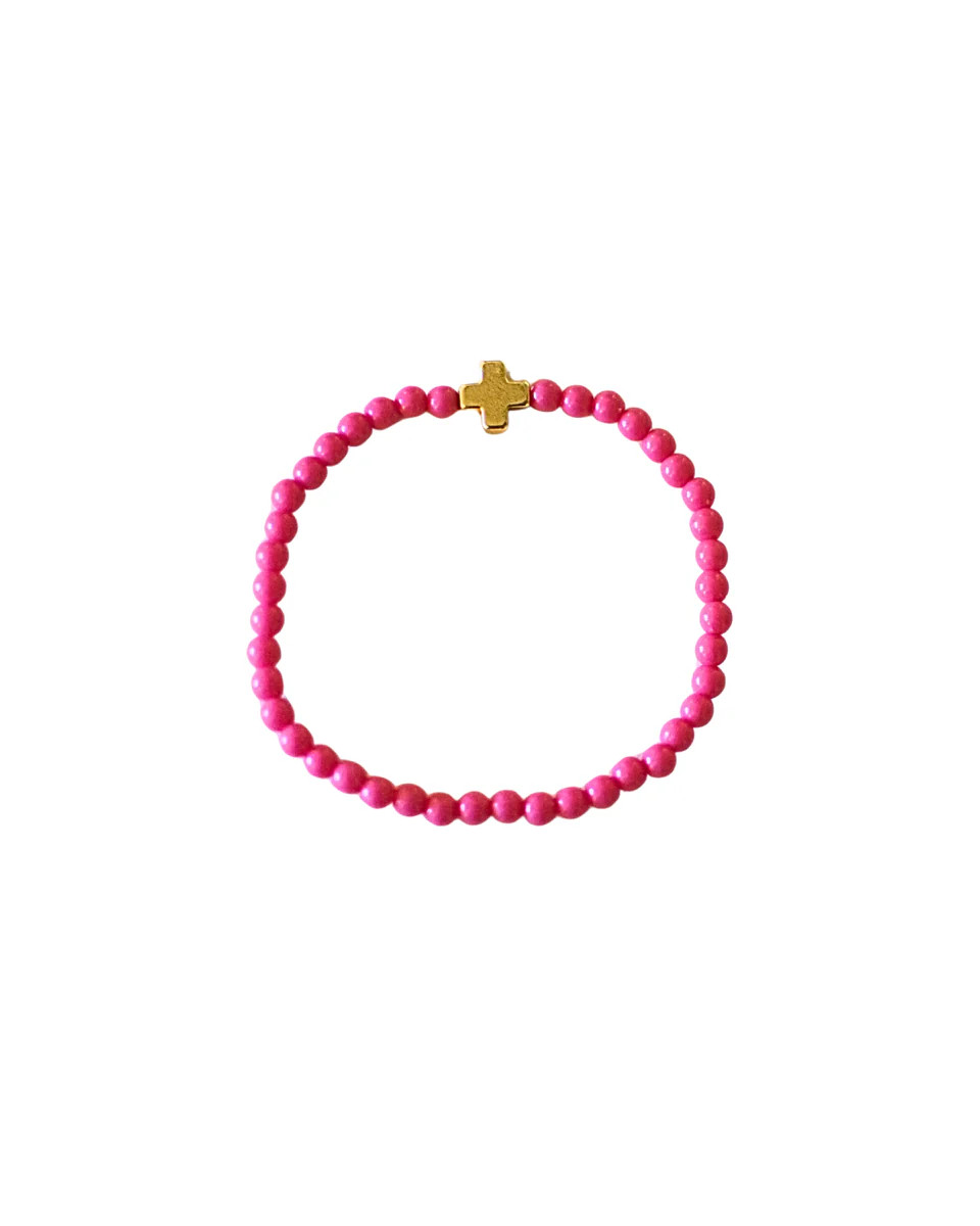 The Kyla- Pink with Gold Cross | Cocos Beads and Co