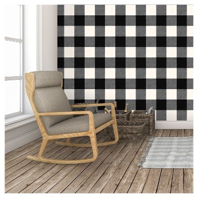Devine Color Buffalo Plaid Peel & Stick Wallpaper -Black and Lightning | Target
