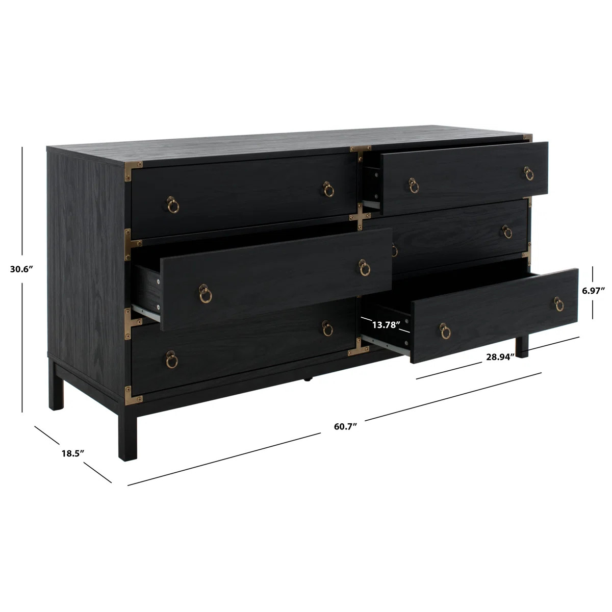 Akyah 60.7'' W 6 - Drawer Dresser | Wayfair North America