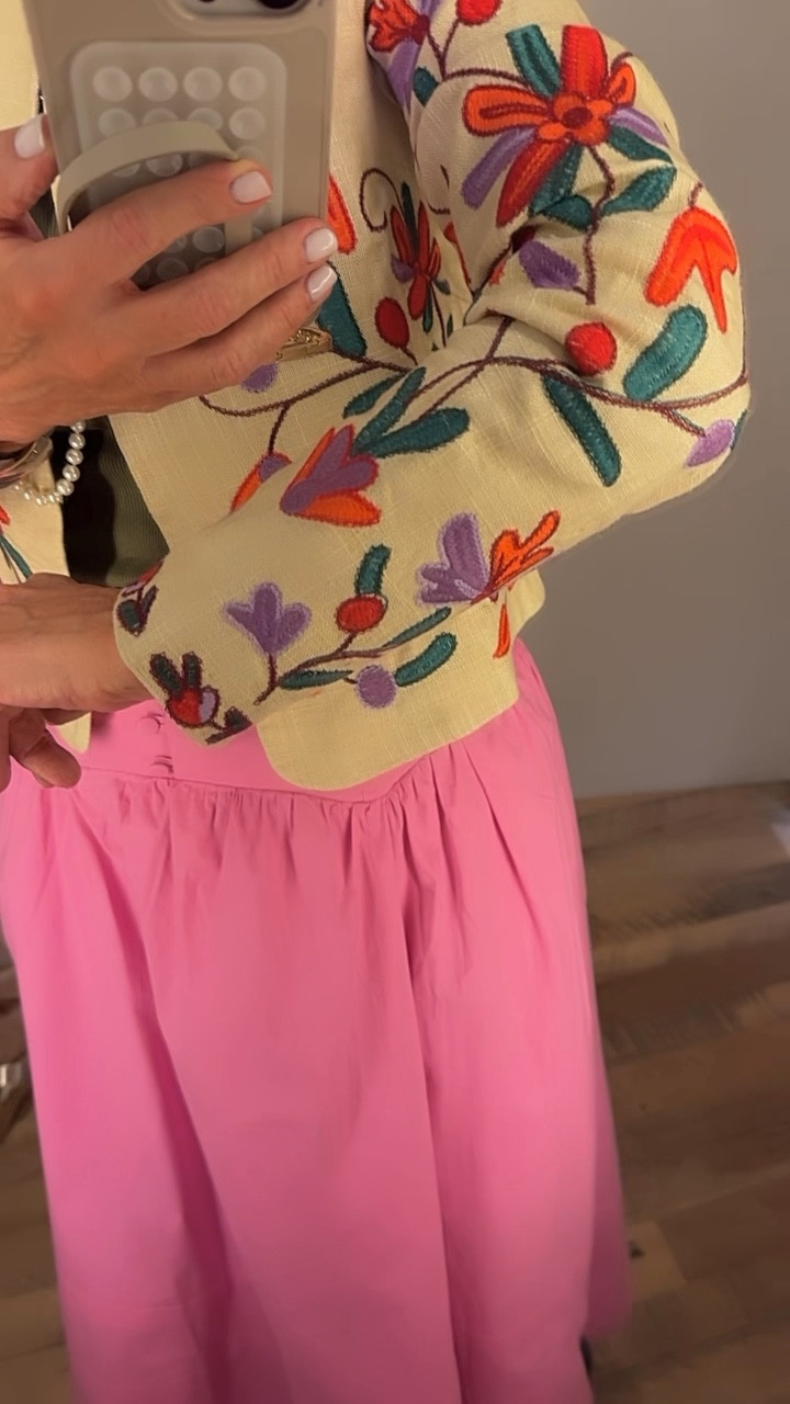 What a fabulous outfit! The jacket alone is spectacular. I love it paired with the skirt. I got so many compliments on this outfit already. I am wearing an extra small in the jacket. If it’s true to size the skirt is an extra small it does have elastic in the back of it so, you have extra room and it does have pockets

#LTKStyleTip #LTKOver40