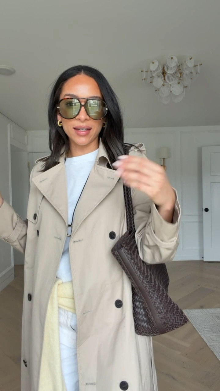 Spring outfit!! Wearing size S white tee, size S trench coat and size 27 long low rise jeans, flats fit tts (yellow cardigan is old but I’ve linked similars) 

spring fashion, spring style, casual outfit, spring jacket, white jeans, mom outfit, postpartum outfit

#LTKmomlife #LTKSeasonal