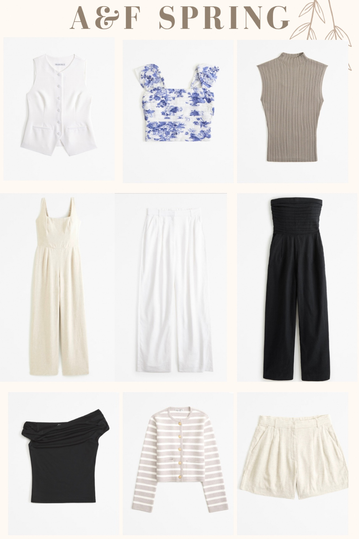 Spring capsule wardrobe from Abercrombie — can mix and match all spring and summer! 

#LTKmidsize #LTKSpringSale #LTKsalealert