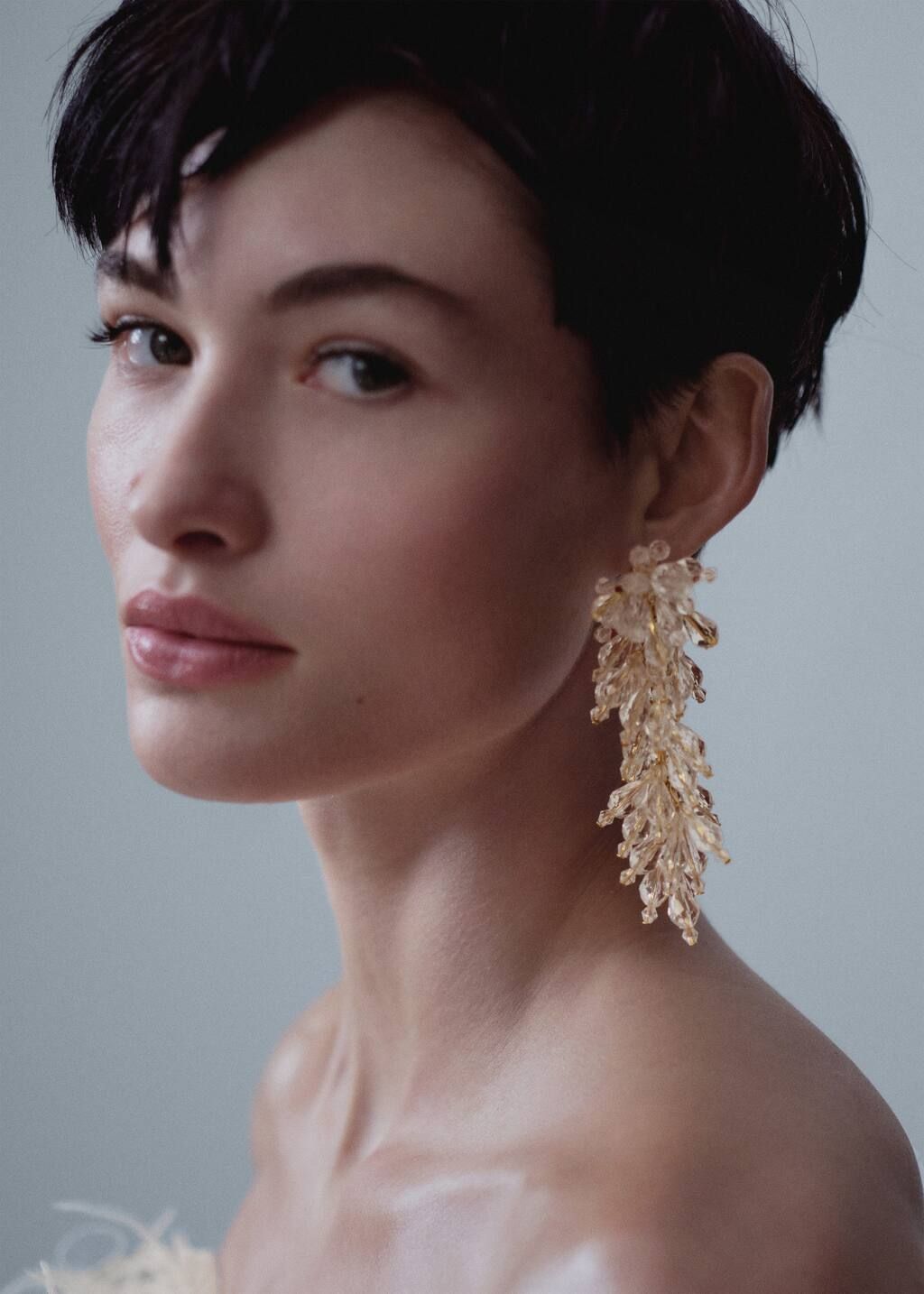 Flower design cascade earrings -  Women | Mango USA | MANGO (US)