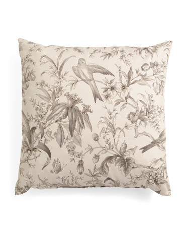 24x24 Oversized Luxury Bird Floral Print Pillow | TJ Maxx