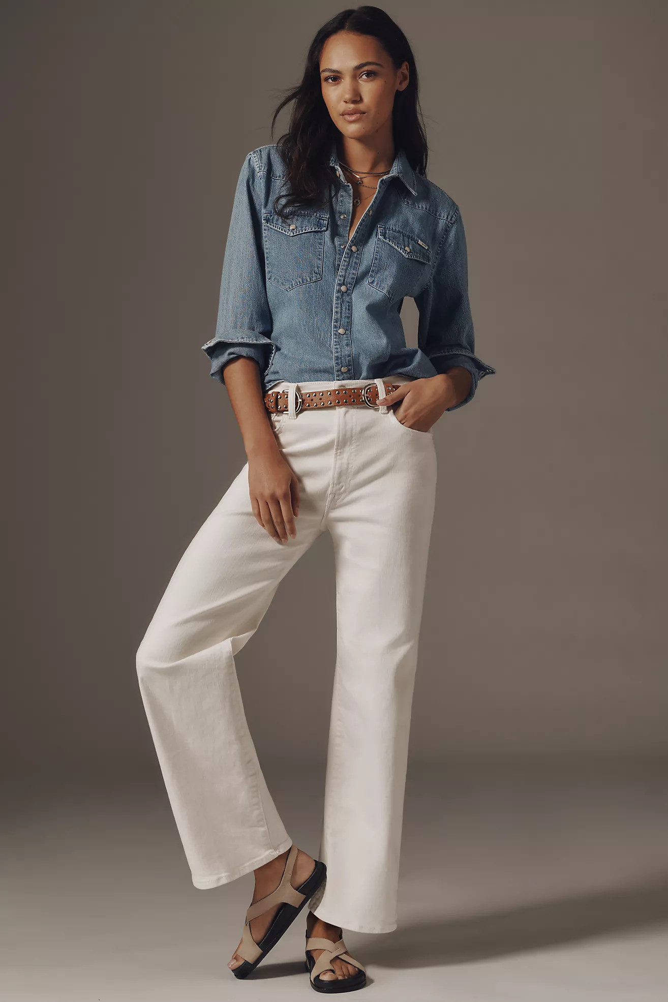 MOTHER The Rambler High-Rise Zip Ankle Jeans | Anthropologie (US)
