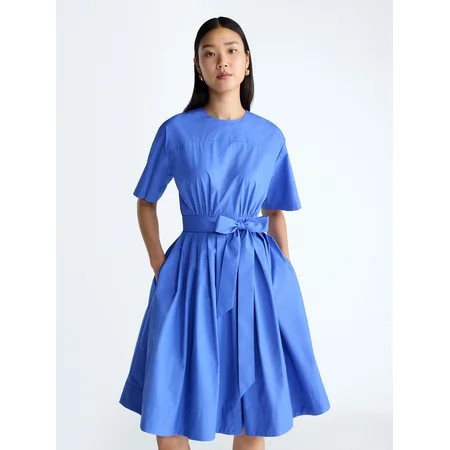 Devil Wears Prada Scoop Collection Women s and Women s Plus Cotton Tie-Waist Midi Dress Sizes 0-26W | Walmart (US)