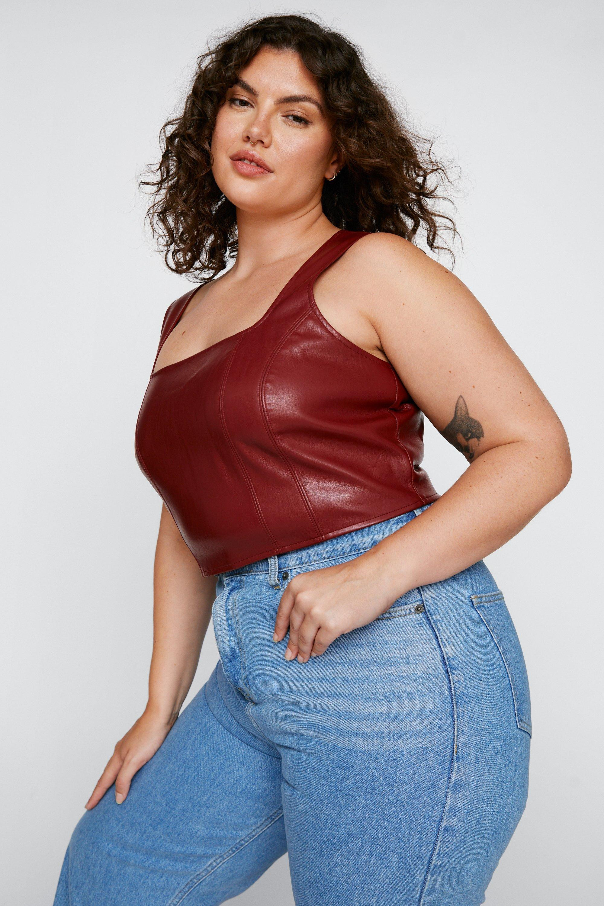 Plus Size Faux Leather Corset Top | Nasty Gal (US)