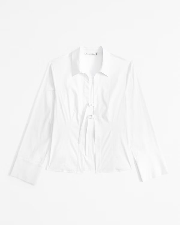 Long-Sleeve Open-Front Shirt | Abercrombie & Fitch (US)