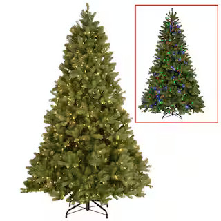 7.5 ft. Downswept Douglas Fir Artificial Christmas Tree with Dual Color LED Lights | The Home Depot