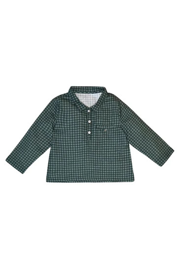 Phillip Popover in Eucalipto Check | Baybala