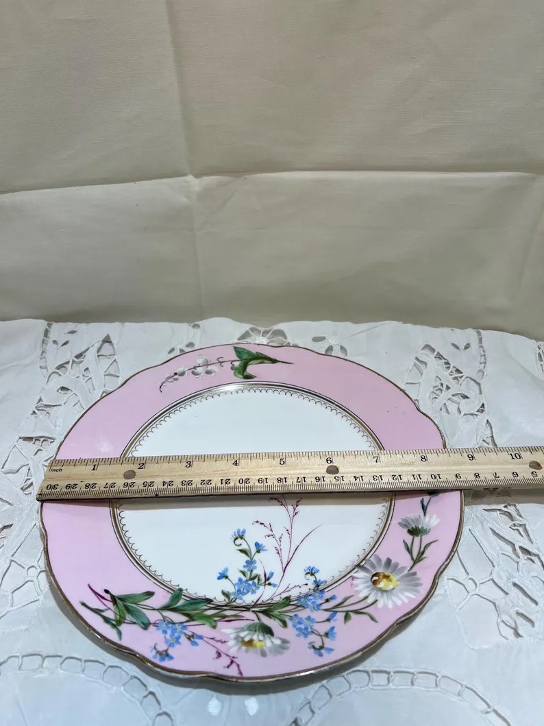 Vjntage Bine China Luncheon Plate, Pink and Gold - Etsy | Etsy (US)