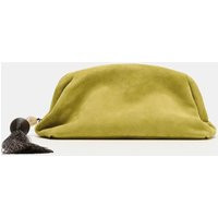 Zara - Leather Clutch With Tassel - Lime Green - One Size Only - Woman | Zara US
