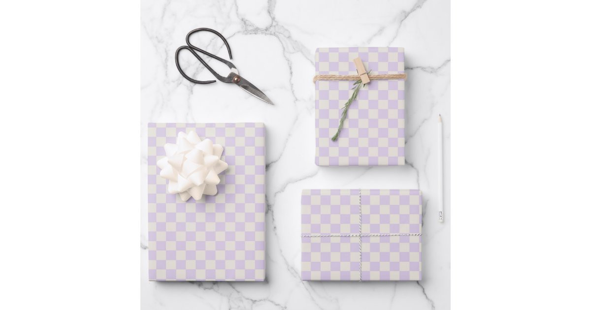 Classic Light Purple, White Plaid  Wrapping Paper Sheets | Zazzle | Zazzle