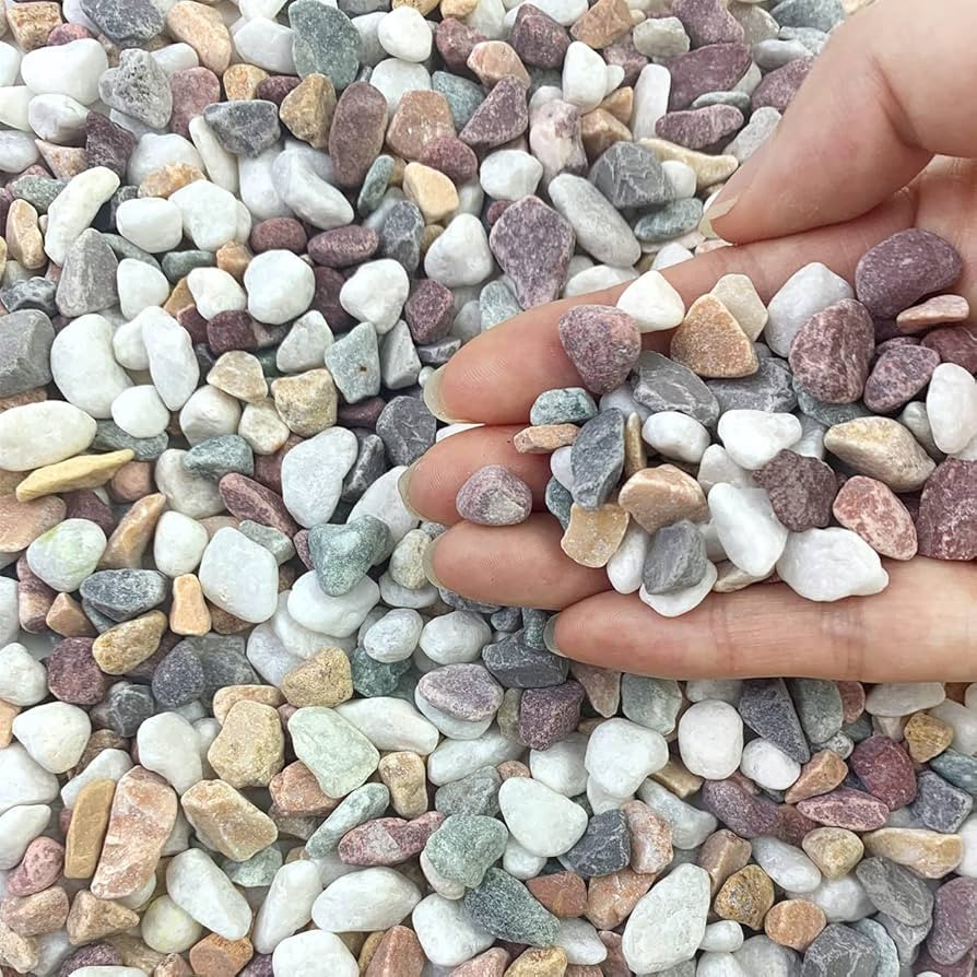 2 lbs Natural Mixed Color Pea Gravel Pebbles, 3/8 inch Decorative Rocks for Succulents, Pebbles f... | Amazon (US)