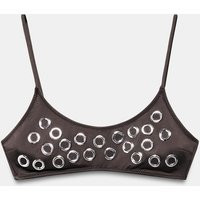 Zara - Ring Detail Bikini Top - Taupe Gray - Xl - Woman | Zara US