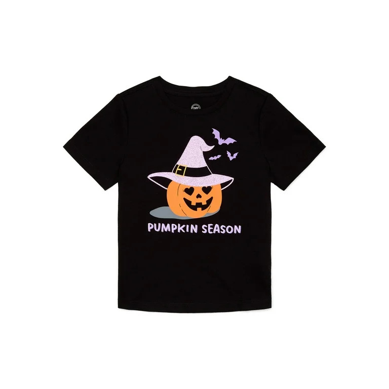 Wonder Nation Toddler Girls Halloween Graphic Tee, Sizes 12M-5T - Walmart.com | Walmart (US)