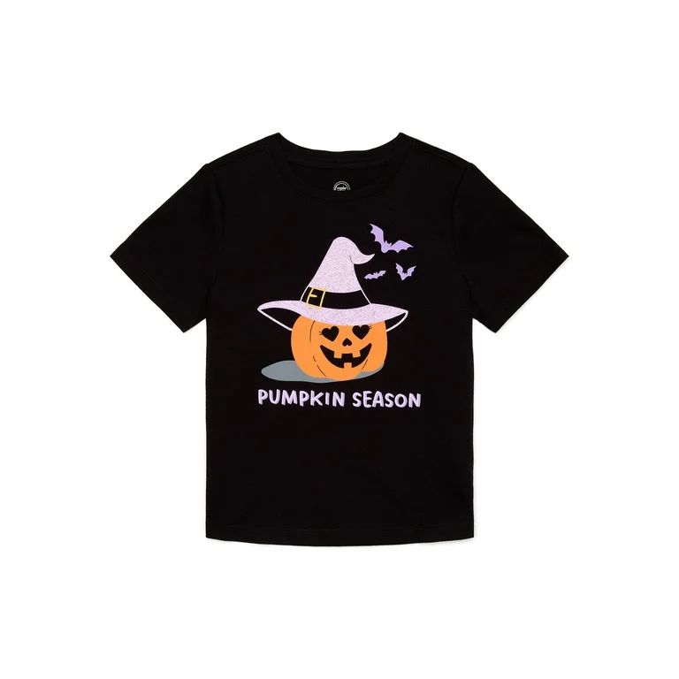 Wonder Nation Toddler Girls Halloween Graphic Tee, Sizes 12M-5T - Walmart.com | Walmart (US)