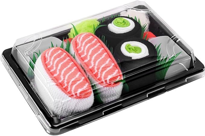 Amazon.com: Rainbow Socks - Men's Women's - Sushi Socks Box Salmon Cucumber Maki - 2 Pairs : Clot... | Amazon (US)