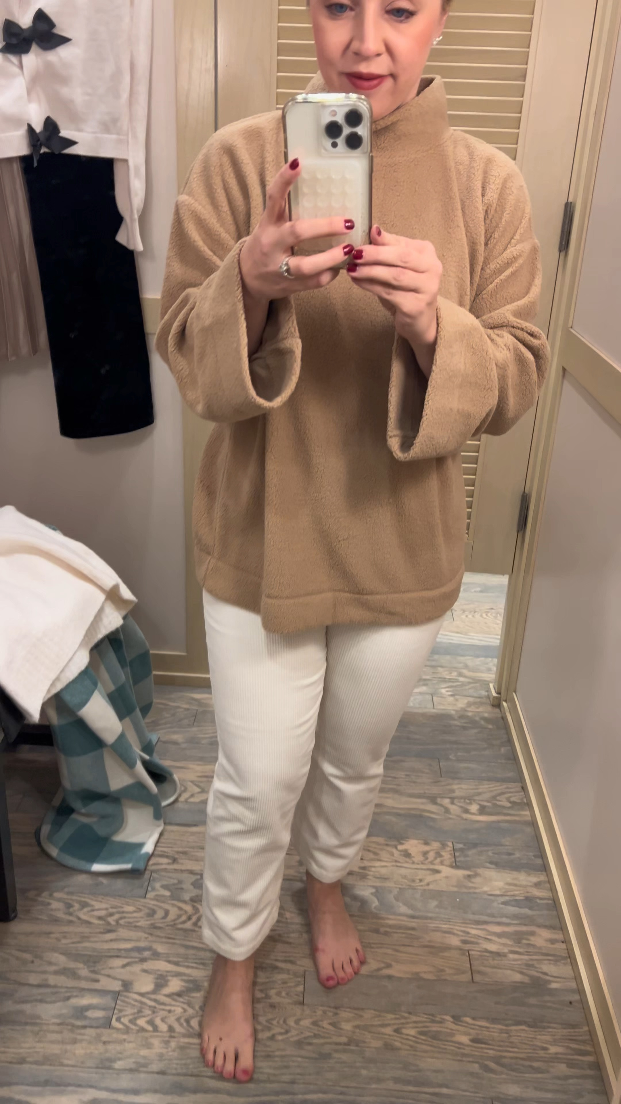 Holiday try on from loft! I left with the two piece quilted set, sherpa sweater, straight jeans, boucle sweater, reversible sweater, and black faux leather pants 
Cyber week, holiday outfits, try on, Christmas outfit, loft, petite outfit, holiday fashion 

#LTKWatchNow #LTKHoliday #LTKCyberWeek