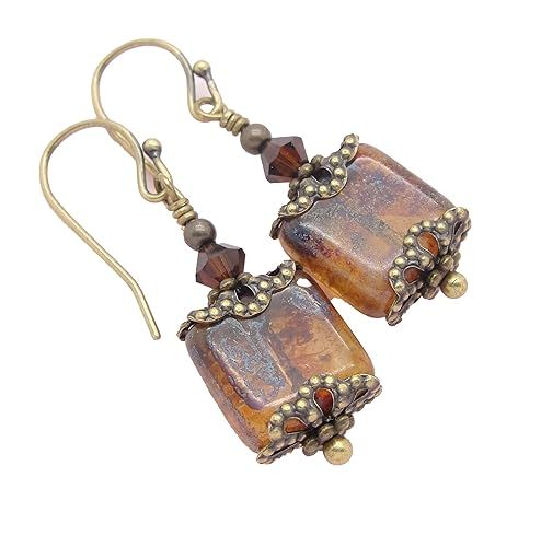 Weathered Brown Earrings in a Victorian Style | Amazon (US)