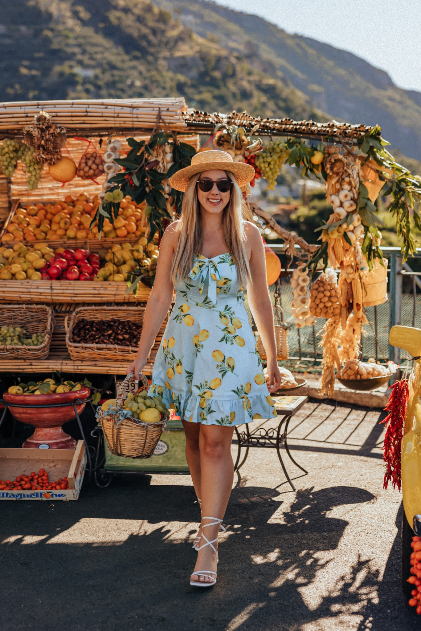 Blue lemon sundress and white strappy sandals perfect for summer

#LTKSeasonal #LTKshoecrush #LTKunder50