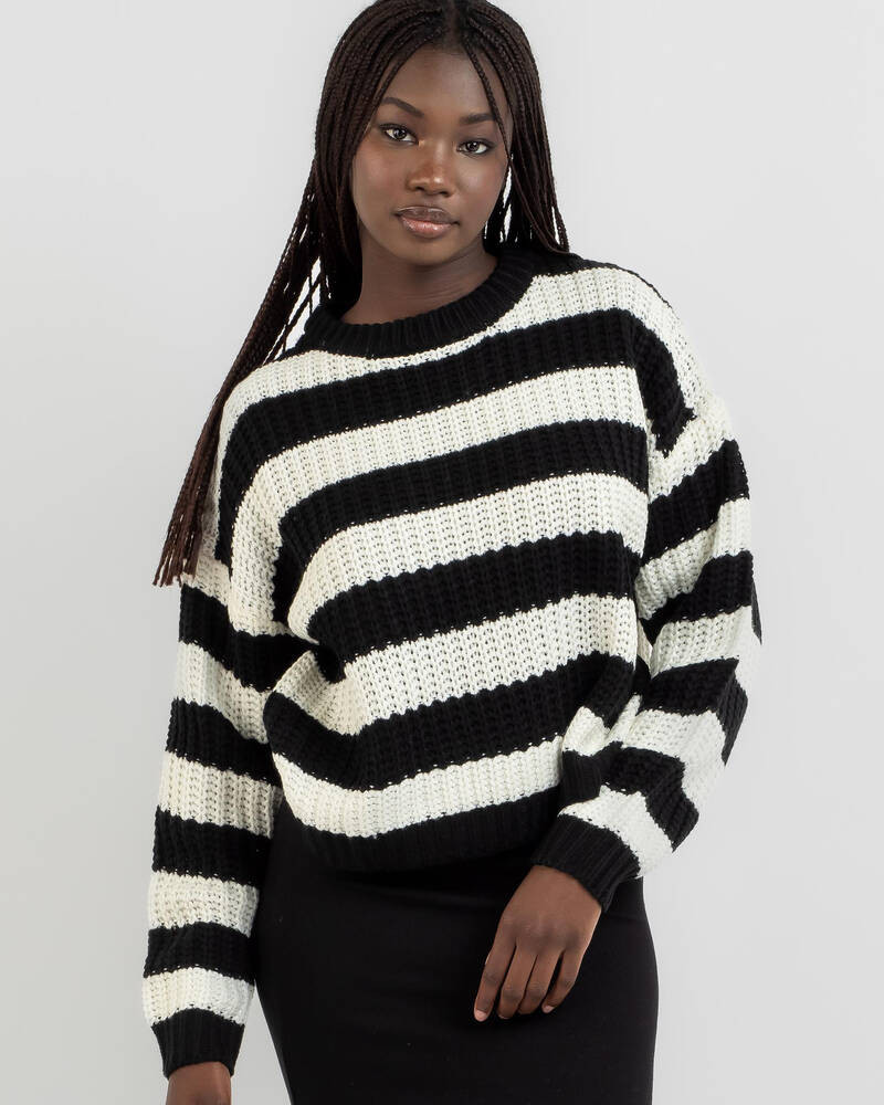 Hawk Stripe Crew Neck Knit Jumper | City Beach