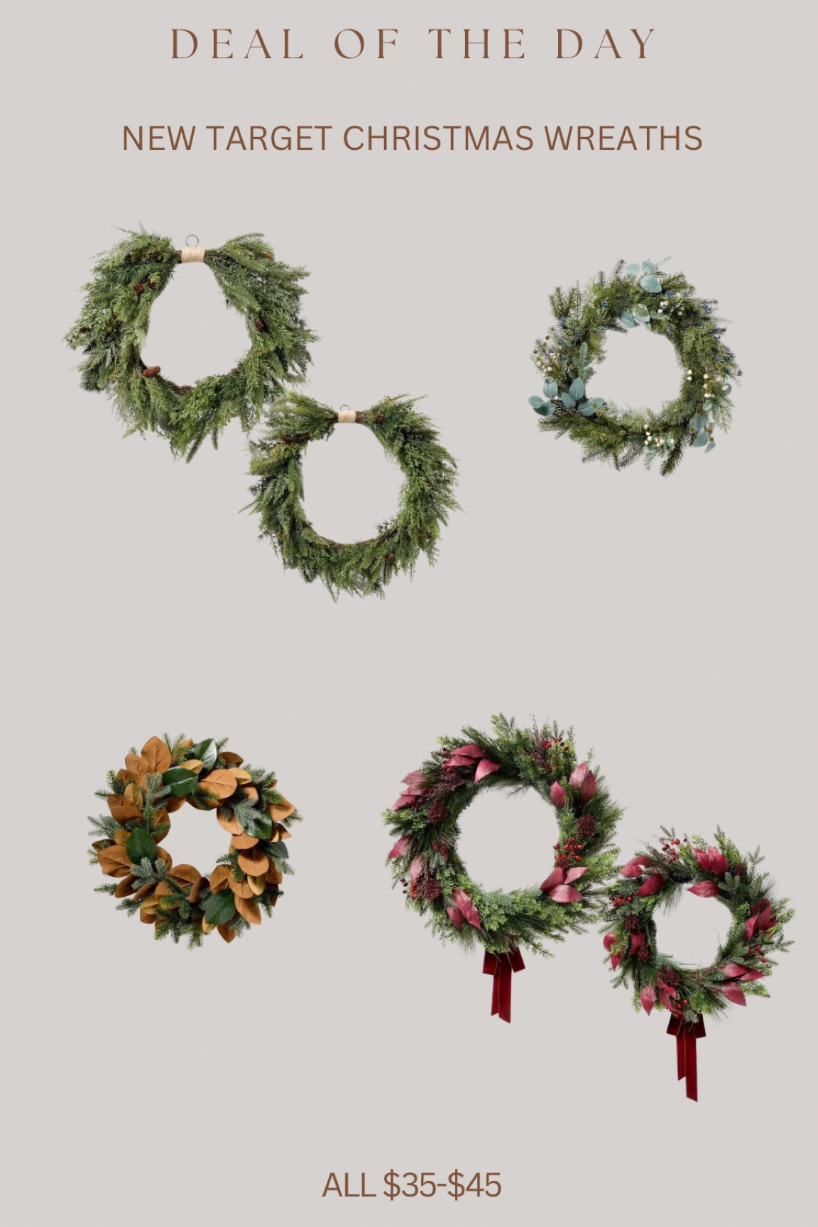 Brand new target Christmas wreaths!!!! 🎄The wreaths were the first to sellout last year!! So beautiful & great prices! The $45 option is a larger size! 

#LTKHome #LTKxPrimeDay #LTKxTarget