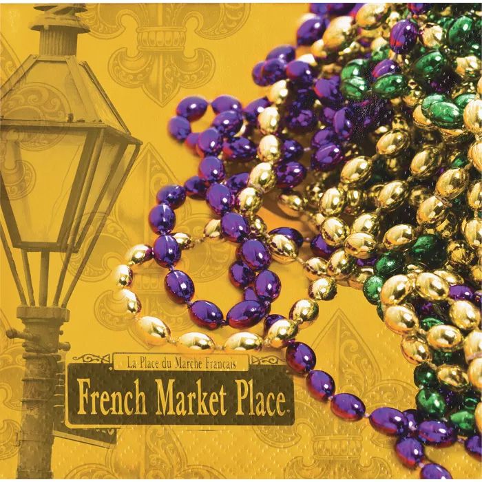 16ct Masks Of Mardi Gras Disposable Napkins Gold | Target