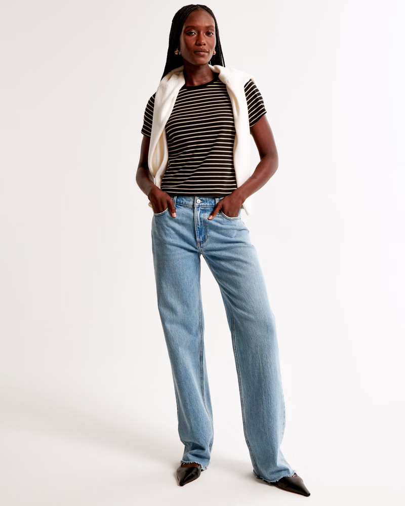 Women's Essential Polished Body-Skimming Tee | Women's Tops | Abercrombie.com | Abercrombie & Fitch (US)