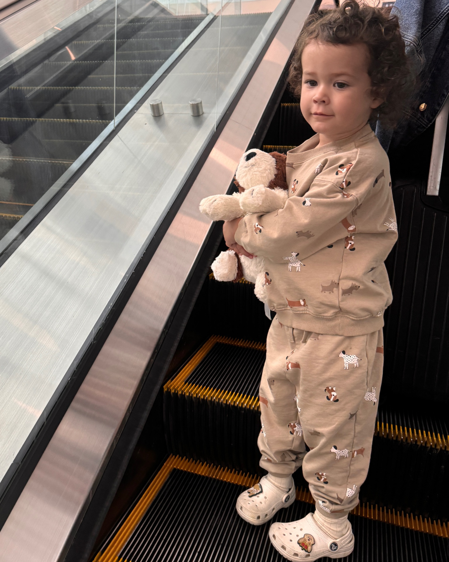 Poppy is obsessed w/ dogs, so I love when I can find cute dog print in 100% cotton. This was her airport outfit today, her dog is lavender infused too, nice to help her relax on the flight. I linked some similar prints for boy outfits too 🐶

#LTKKids #LTKBaby #LTKFamily