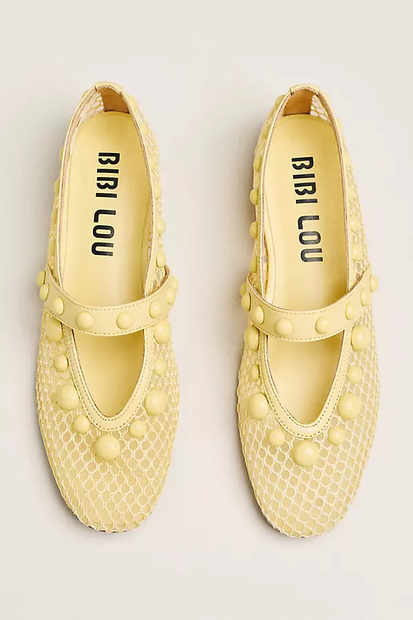 Bibi Lou Netted Stud Mary Jane Flats | Anthropologie (US)