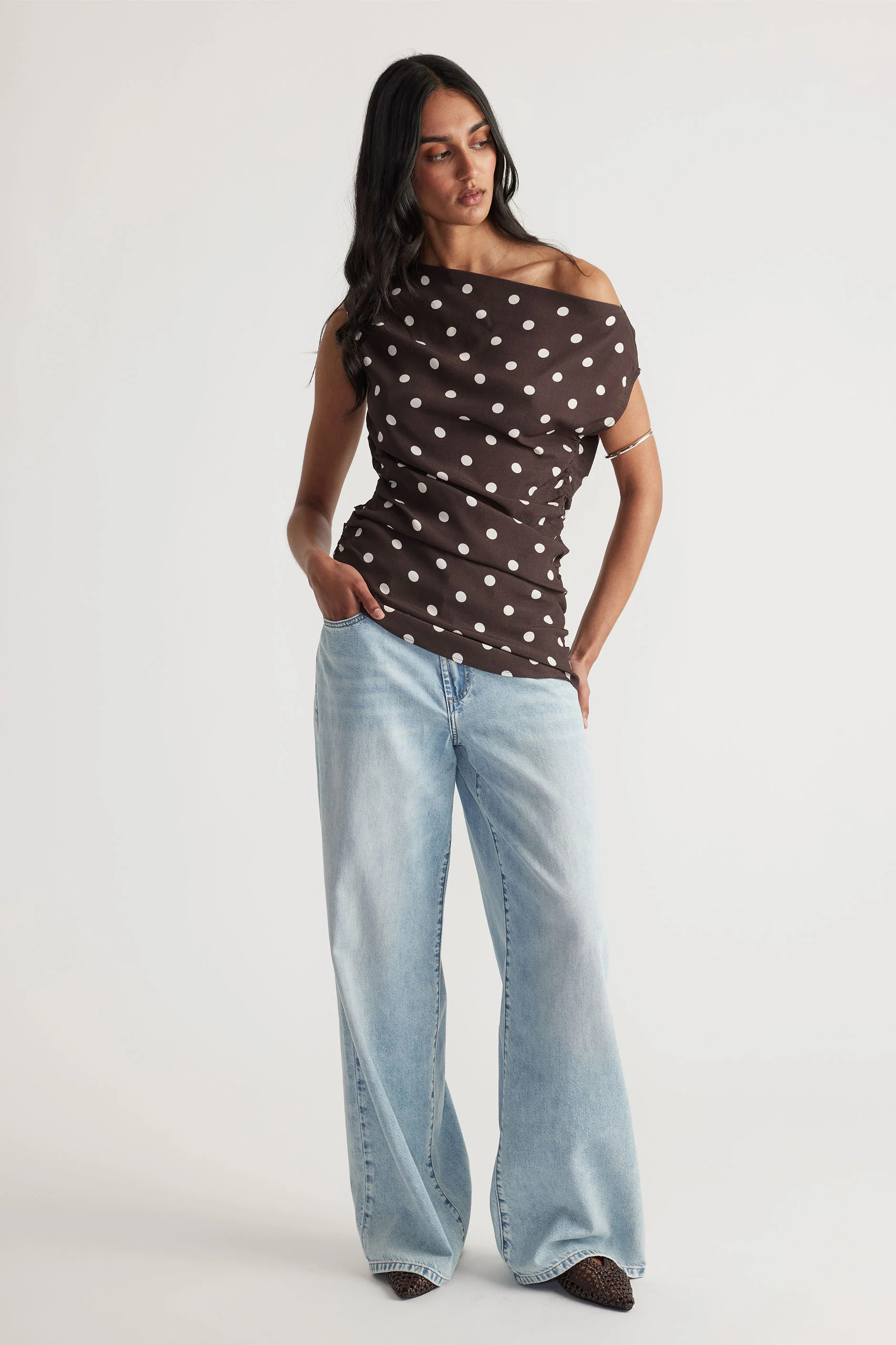 Frankie Tip Shoulder Top - Spot | DECJUBA