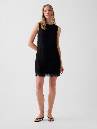 Lace-Hem Mini Shift Dress | Gap (US)