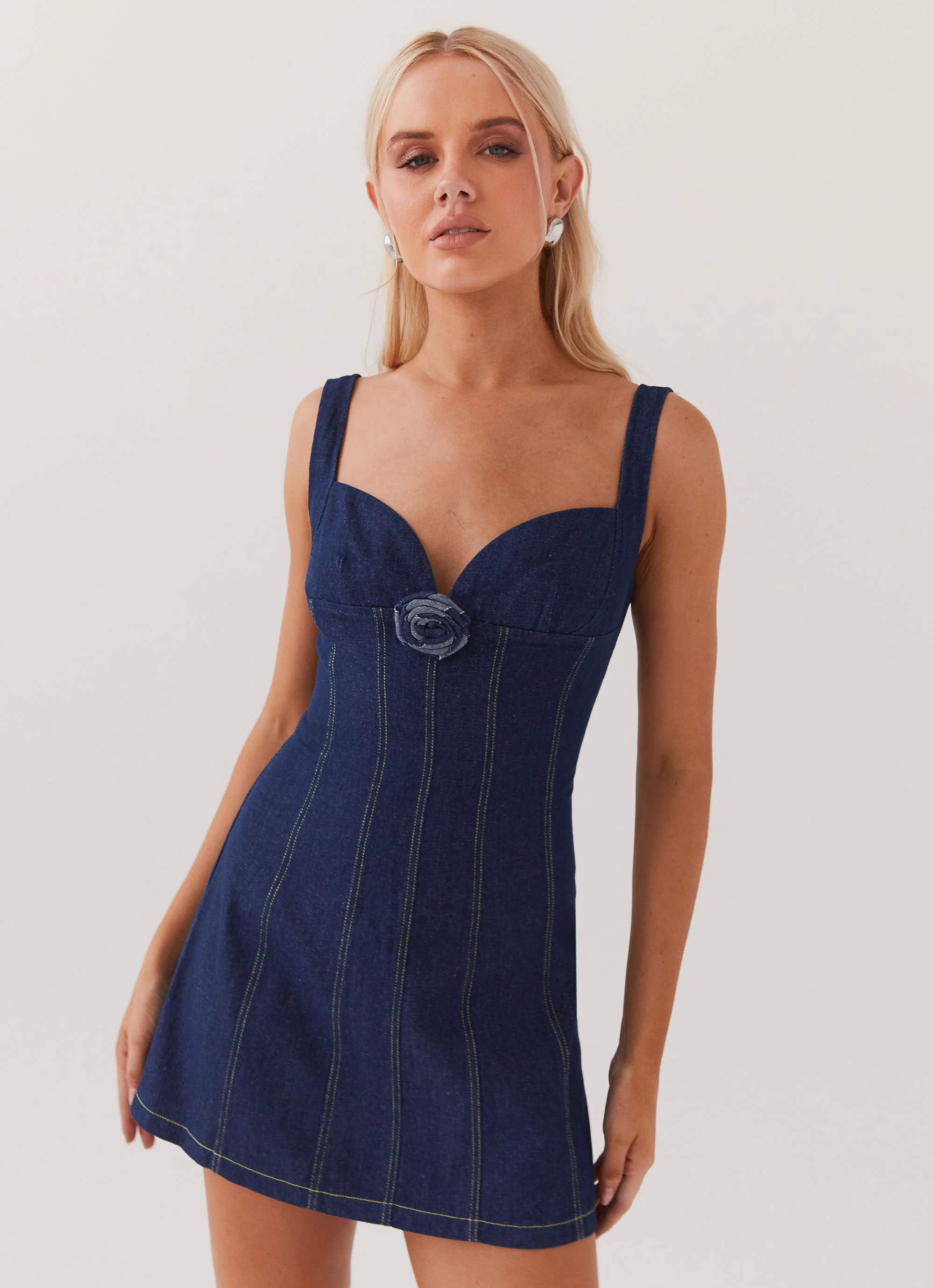Rosalia Denim Mini Dress - Indigo | Peppermayo (Global)