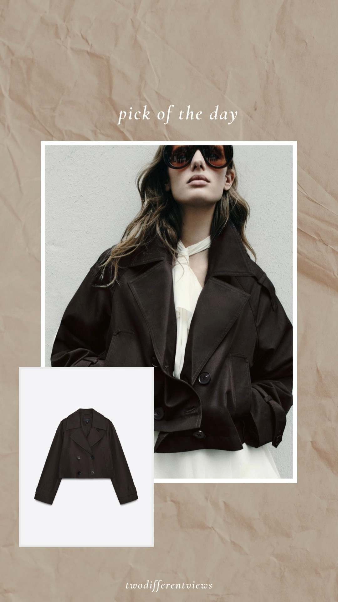 
Zara pick of the day! Love this short trench coat for fall!  The choclate will sell out quickly  

 #LTKFindsUnder100 #LTKautumn