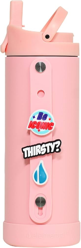 Elemental Iconic Charm Kids Water Bottle with Straw Lid, Triple Wall Vacuum Insulated Stainless S... | Amazon (US)