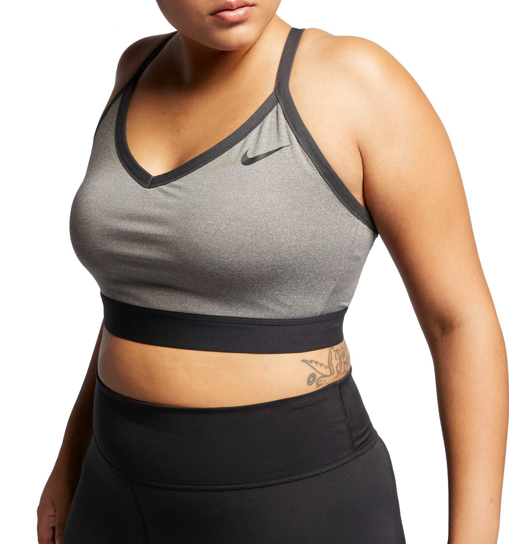 Nike Women's Plus Size Solid Indy Sports Bra, 1X, Carbon Heather | Dick's Sporting Goods