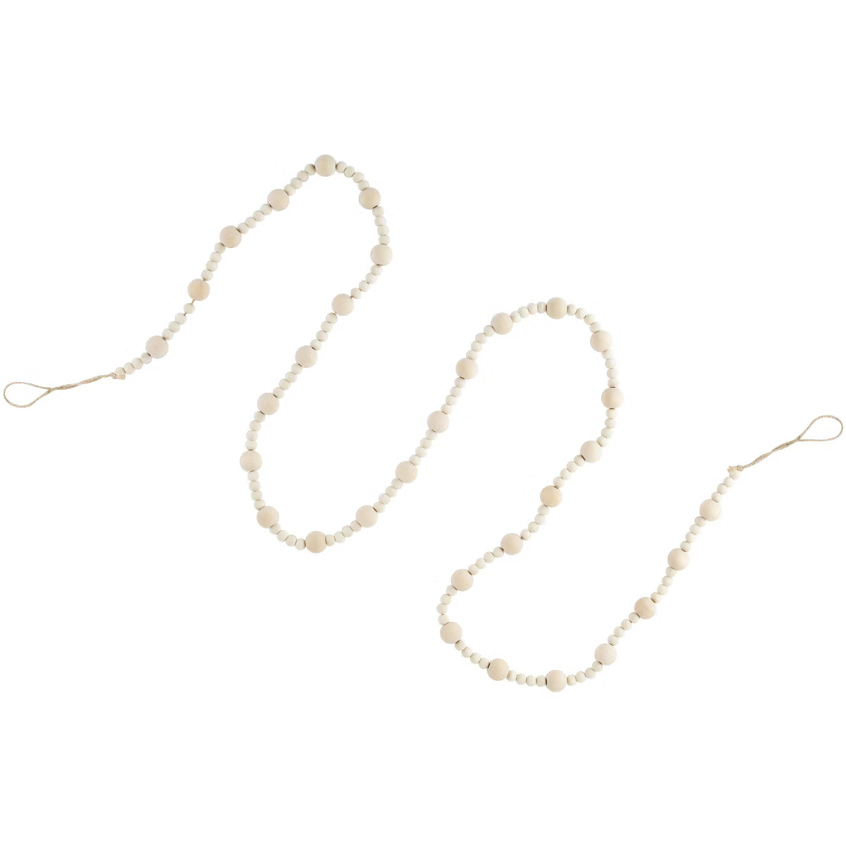 Northlight 6' Cream Wooden Beads Christmas Garland, Unlit | Target